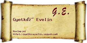 Gyetkó Evelin névjegykártya